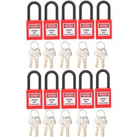 Zoternen - 10 Sets Nylon Staubdichtes Industrietechnik-Isolations-Sicherheitswerkzeug mit 38-mm-Schloss für FactoryRed von ZOTERNEN
