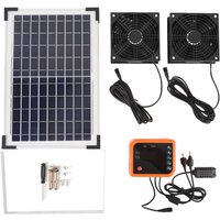 Zoternen - 10-W-Solar-Abluftventilator-Set, Doppelpanel-Ventilator mit 4400-mAh-Akku und Controller für Gewächshausschuppen von ZOTERNEN