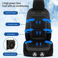 Zoternen - 12 v Sommerkühlung Autositzkissen Lüftungsventilator Kissen Fahrzeugkühlung Fahrersitzkissenbezug, Schwarz Zoternen - 12 v Sommerkühlung Autositzkissen Lüftungsventilator Kissen Fahrzeugkühlung Fahrersitzkissenbezug, Schwarz von ZOTERNEN