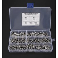Zoternen - Edelstahl Gewindeschneidschrauben Set,M3 M4 M5 220 pcs 304 Edelstahl Pan Head Cross Tapper Self Tapping Schrauben Set mit flachen von ZOTERNEN
