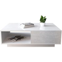 Zoternen - Moderner, glänzender, rechteckiger Couchtisch für das Wohnzimmer (weiß) von ZOTERNEN
