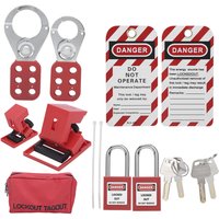Zoternen - Multifunktionales Lockout-Tagout-Kit mit rotem Sicherheitsvorhängeschloss mit Warnschild, tragbarer Haspe von ZOTERNEN