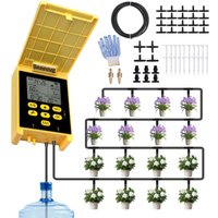 Solarbetriebenes automatisches Bewässerungssystem mit Doppelpumpe und Tropfbewässerungsset für 20 Pflanzen, 15 m von ZOTERNEN