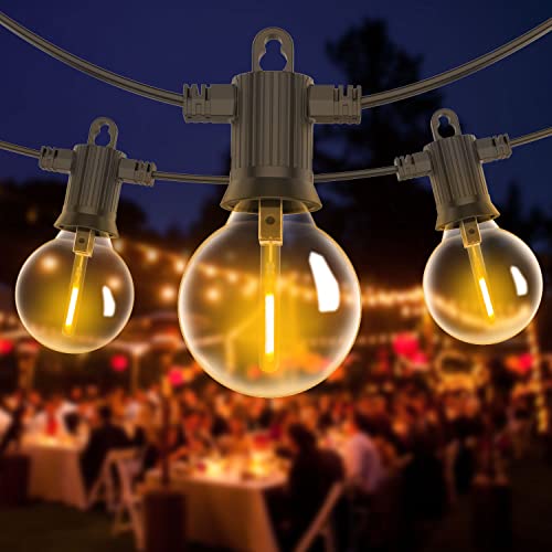 ZOTOYI Lichterkette Glühbirnen Aussen, 15M Outdoor Lichterketten Glühbirnen,25 G40 Birnen 2 Ersatzbirnen IP65 Wasserdicht Warmweiß LED Glühlampen für Innen Deko Draussen, Party, Festival, Hochzeit von ZOTOYI