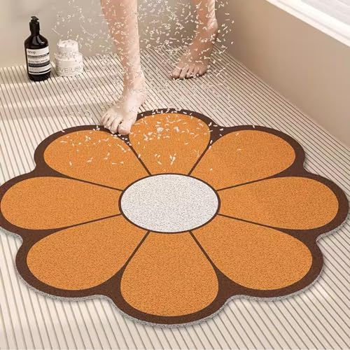 ZOUTYI rutschfeste Duschmatten für die Innendusche, schnell trocknende PVC-Luffa-Duschmatte mit Drainage, weiche und Bequeme Duschmatte, rutschfest, schimmelfrei, B, 80 x 80 cm von ZOUTYI