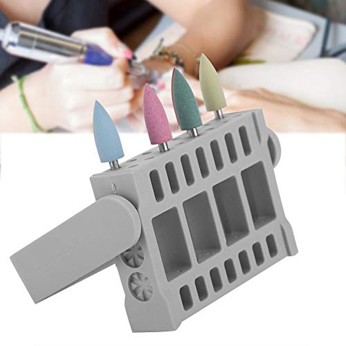 16 Löcher Maniküre Bohrer Halter, Bohrer Aufbewahrungsbox, Container Vitrine Nagelschleifkopf Aufbewahrungsbox Organizer und Lagerung Kunststoff Bohrer Organizer Box(# 1) von ZOUXO