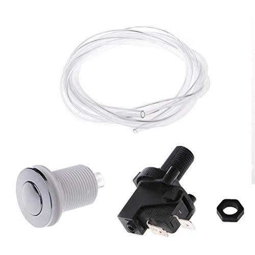JOYKK Badewanne Spa Abfallentsorgung Self-Lock-Luftschalter Druckknopf-Luftschlauch - Schwarzweiß JOYKK Badewanne Spa Abfallentsorgung Self-Lock-Luftschalter Druckknopf-Luftschlauch - Schwarzweiß von ZOUXO