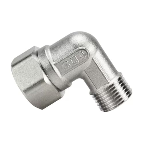 RAMBEX 304 Edelstahl 90 ° Winkelstück, 3/4 Zoll Bis 1/2 Zoll Innen-/Außengewinde Reduzierstück Winkelstück, Gerades Verbindungsstück, 1 Stück(3/4" to 1/2") von ZOUXO
