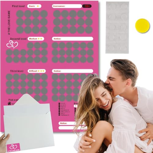 ZOUZHEQIAO 100 Love Game Scratch Off Poster für Paare - Interaktive Rubbelposter Mit Date Ideen - Kratzerlebnis für Freund oder Freundin - Jubiläums Geschenke von ZOUZHEQIAO