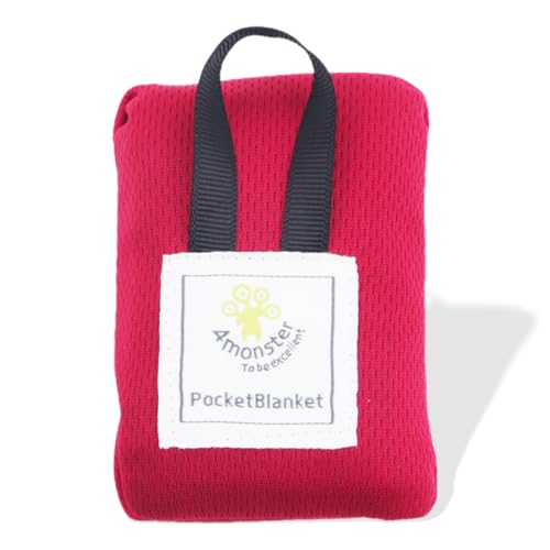 ZOWEXIQ Mini Picknickdecke Ultraleicht ultradünne tragbare Stranddecke, Stranddecke, Outdoor Decke für Strand, Picknick, Camping und Wandern (Rot) von ZOWEXIQ