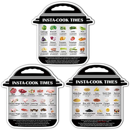 ZOWIE KING Instant Pot Cook Times Cheat-Sheet – Kühlschrank-Magnet Schnellreferenz-Aufkleber, magnetischer Spickzettel (Instant Pot Decals) von ZOWIE KING