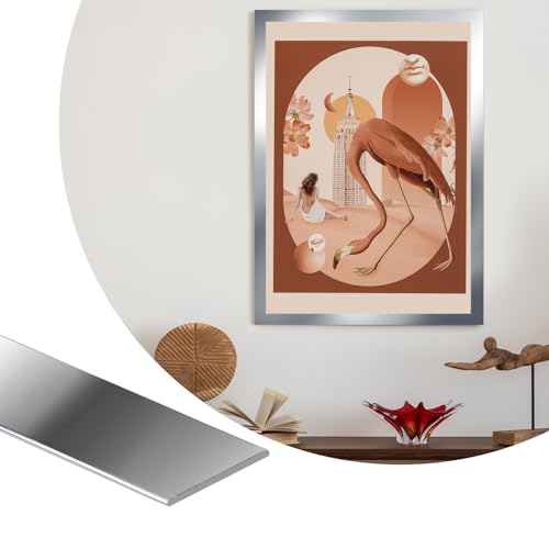 ZOWZOW Selbstklebende Zierleisten aus PVC – Flexible Wandleisten, Kantenschutz & Abdeckleisten für Fenster- & Türrahmen, Spiegel, Arbeitsplatte,Backsplash & Möbel, Silber 20mm x 6m von ZOWZOW