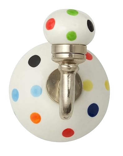ZOYA - CERAMIC KNOBS Handbemalter Keramik-Kleider- und Wandhaken, einzigartiger Keramik-Handtuchaufhänger, Bademantelhaken für Eingangsbereich, Schlafzimmer, Küche, Zuhause, 40 (Stil 02) von ZOYA - CERAMIC KNOBS