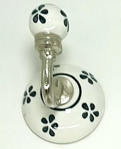ZOYA - CERAMIC KNOBS Handbemalter Keramik-Kleider- und Wandhaken, einzigartiger Keramik-Handtuchaufhänger, Bademantelhaken für Eingangsbereich, Schlafzimmer, Küche, Zuhause, 40 (Stil 14) von ZOYA - CERAMIC KNOBS