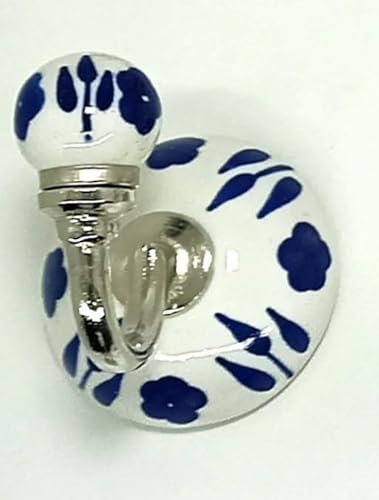 ZOYA - CERAMIC KNOBS Handbemalter Keramik-Kleider- und Wandhaken, einzigartiger Keramik-Handtuchaufhänger, Bademantelhaken für Eingangsbereich, Schlafzimmer, Küche, Zuhause, 40 (Stil 17) von ZOYA - CERAMIC KNOBS