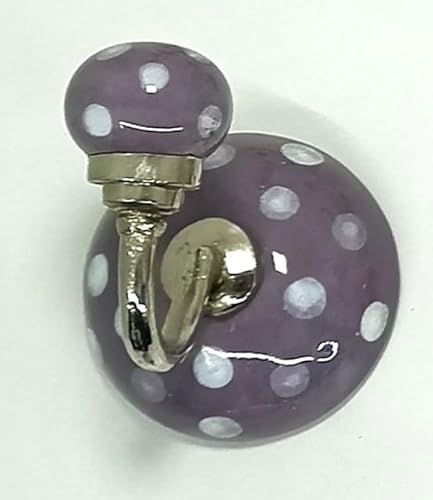 ZOYA - CERAMIC KNOBS Handbemalter Keramik-Kleider- und Wandhaken, einzigartiger Keramik-Handtuchaufhänger, Bademantelhaken für Eingangsbereich, Schlafzimmer, Küche, Zuhause, 40 (Stil 19) von ZOYA - CERAMIC KNOBS