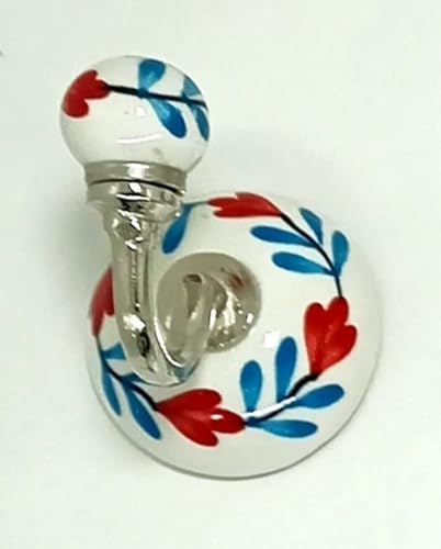 ZOYA - CERAMIC KNOBS Handbemalter Keramik-Kleider- und Wandhaken, einzigartiger Keramik-Handtuchaufhänger, Bademantelhaken für Eingangsbereich, Schlafzimmer, Küche, Zuhause, 40 (Stil 30) von ZOYA - CERAMIC KNOBS