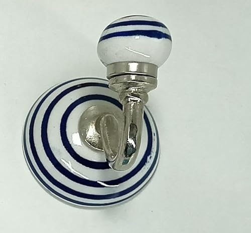 ZOYA - CERAMIC KNOBS Handbemalter Keramik-Kleider- und Wandhaken, einzigartiger Keramik-Handtuchaufhänger, Bademantelhaken für Eingangsbereich, Schlafzimmer, Küche, Zuhause, 40 (Stil 38) von ZOYA - CERAMIC KNOBS