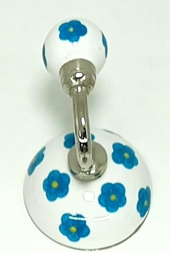 ZOYA - CERAMIC KNOBS Handbemalter Keramik-Kleider- und Wandhaken, einzigartiger Keramik-Handtuchaufhänger, Bademantelhaken für Eingangsbereich, Schlafzimmer, Küche, Zuhause, 40 (Stil 39) von ZOYA - CERAMIC KNOBS