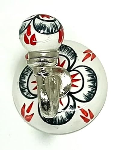 ZOYA - CERAMIC KNOBS Handbemalter Keramik-Kleider- und Wandhaken, einzigartiger Keramik-Handtuchaufhänger, Bademantelhaken für Eingangsbereich, Schlafzimmer, Küche, Zuhause, 40 (Stil 40) von ZOYA - CERAMIC KNOBS