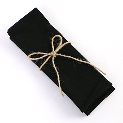 ZOYIEP Stoffservietten, 10er Set 100% Leinen, Servietten Stoff Wiederverwendbare Leinenservietten Schwarz 30cm x 45cm, Hochzeit Deko (6er + 4er Set) von ZOYIEP