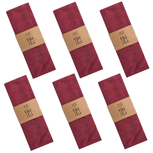 Stoffservietten Leinenservietten Set, Servietten Stoff, Servietten Leinen Kitchen Stoffservietten Tischdekoration, Stoffservietten Leinen Servietten,30x40cm (Weinrot,6PC) von ZOYIEP