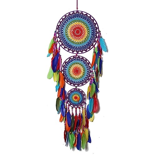 ZOYIEP Traumfänger, Großer Traumfänger im Boho-Stil, Traumfänger XXL Wanddeko Boho Handgemachter Traumfänger Kinder Wandbehang Makramee Heimdekoration (Farbe) von ZOYIEP
