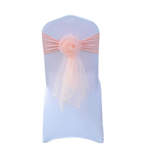 ZOYIEP 10/25 Pcs Stuhlhussen Organza Stuhl Schärpen,Stretch Stuhlhussen Schleifen,Hochzeit Stuhl Cover Band Schärpen Schleife Dekorationen (Hell Pink,25 PCS) von ZOYIEP