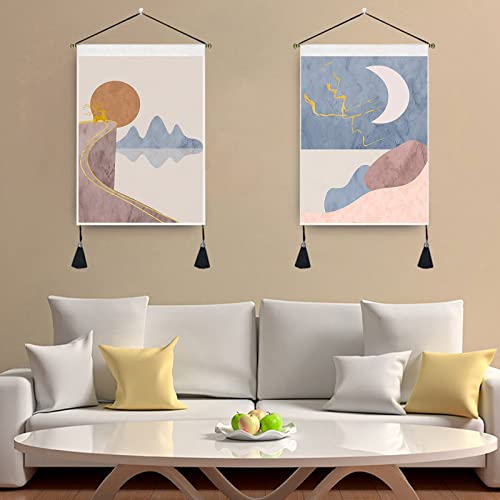 ZOYIEP 2 PC Boho Wandbehang, Tapisserie Sonne und Mond Wandteppich Set,Wandteppichen Mit Quaste Wanddekoration Wandbehang Dekoration (C) von ZOYIEP