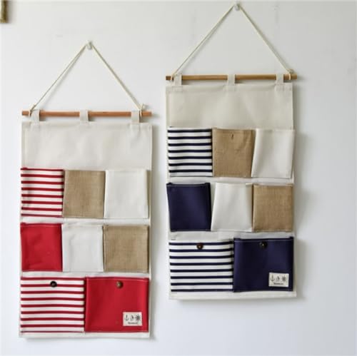 ZOYIEP 2er Set Hängeorganizer, Hängeorganizer Wand Organizer, Hängend Aufbewahrungstasche,Hängetasche Faltbares Leinen Stoff Hängender Hängeaufbewahrung (Stil C) von ZOYIEP