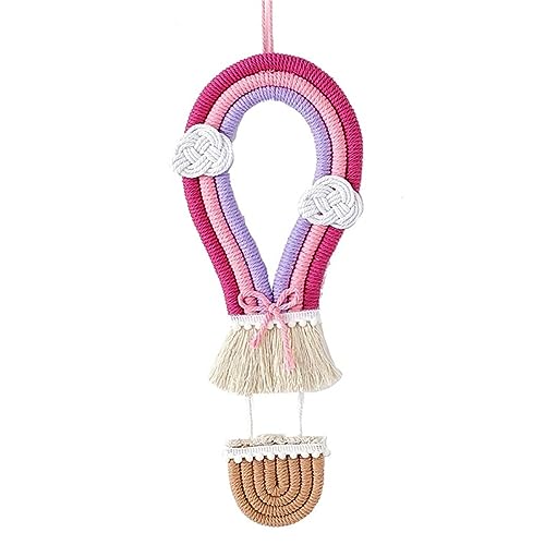 ZOYIEP Boho Wandteppich, Makramee Wandbehang Regenbogen, Heißluftballon Regenbogen Gewebter Wandteppich Boho Babyzimmer Heimdekoration (Stil 2,L) von ZOYIEP