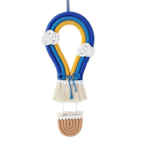 ZOYIEP Boho Wandteppich, Makramee Wandbehang Regenbogen, Heißluftballon Regenbogen Gewebter Wandteppich Boho Babyzimmer Heimdekoration (Stil 3,L) von ZOYIEP