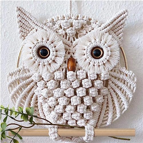 ZOYIEP Eule Wandteppich, Eule Makramee Wandbehang Wandteppich Dekoration, Wandbehang Boho Deko Handgewebter Eule Traumfänger Wandteppiche Dekoration (30x90cm) von ZOYIEP