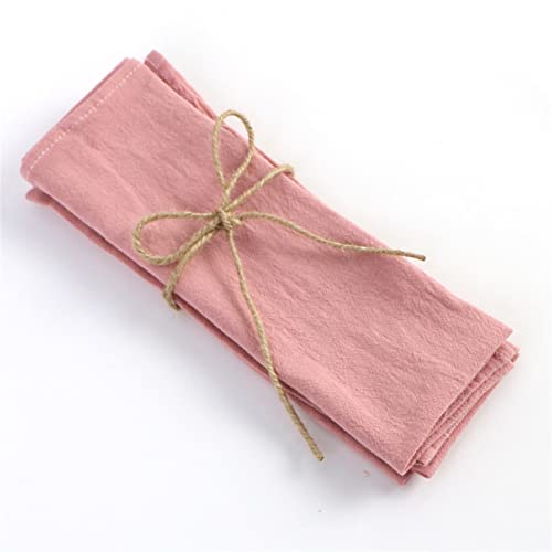 ZOYIEP Stoffservietten, Leinenservietten Stoffservietten 100% Leinen, Servietten Stoff Wiederverwendbare Stoffservietten Leinen Tischdekoration Servietten Hochzeit Deko (Rosa,6er Set) von ZOYIEP
