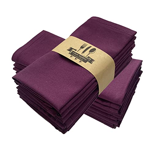 ZOYIEP Stoffservietten Leinenservietten,4/6 / 8er Set 100% Baumwolle und Leinen Servietten Stoff, Stoffservietten Leinen 40 x 40 cm Kitchen Stoffservietten Dekoration (Lila,6er Set) von ZOYIEP