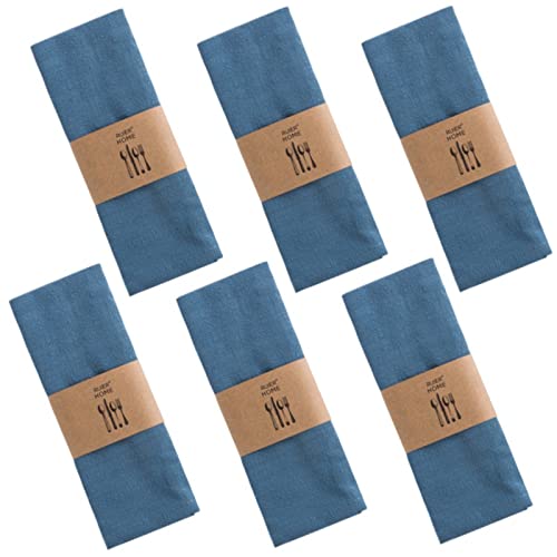 Stoffservietten Leinenservietten Set, Servietten Stoff, Servietten Leinen Kitchen Stoffservietten Tischdekoration, Stoffservietten Leinen Servietten,30x40cm (Marineblau,6PC) von ZOYIEP