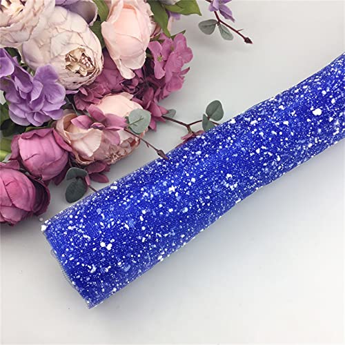 ZOYIEP Tüll Stoff Tischband,DIY Tüllband Tüll Rolle Tischläufer Tüllnetz mit Glitzern Tüll Organza Stoff für Hochzeit Party Bankett Dekostoff,50x700cm (Saphir) von ZOYIEP