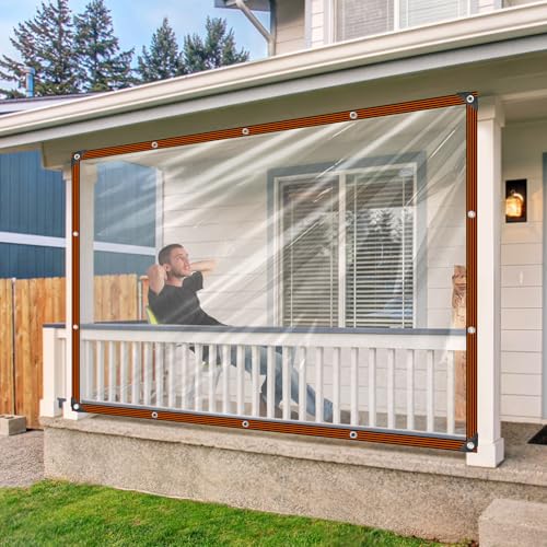 Plane Wasserdicht mit ösen,Transparent Abdeckplane - 2.5X3M Durchsichtig Plane für Außenbereich Gartenmöbel Balkon Regenschutz Pflanzen Gewächshaus Pet Hutch Dach von ZOZIJIU