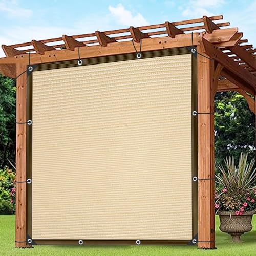 Sonnensegel Rechteckig -Schattennetz mit öSen Atmungsaktiv Sonnenschutz Netz Outdoor Schattierungsnetz für GewäChshaus Terrasse Garten Pflanzen GewäChshaus Zaun Zwinger Camping Beige von ZOZIJIU