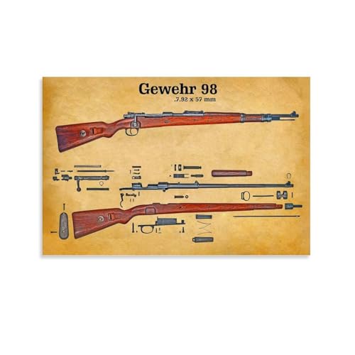 Modell K-98 Sniper Rifle Poster Vintage Poster Wandkunst Leinwand Poster Raumdekoration Ästhetische Poster Gedruckt Dekoration Poster Wohnzimmer Veranda Dekoration Gemälde Studentenwohnheime Ch Modell K-98 Sniper Rifle Poster Vintage Poster Wandkunst Leinwand Poster Raumdekoration Ästhetische Poster Gedruckt Dekoration Poster Wohnzimmer Veranda Dekoration Gemälde Studentenwohnheime Ch von ZOZO HOUSE