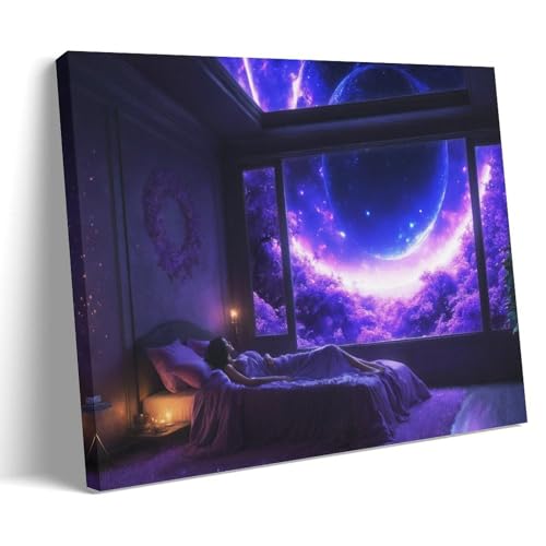 ZOZO HOUSE Beautiful Planet Outside The Window at Night Wohnzimmer 08x12inch(20x30cm) von ZOZO HOUSE