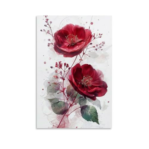 ZOZO HOUSE Blooming Flower Ink Painting Poster Wohnzimmer 08x12inch(20x30cm) von ZOZO HOUSE