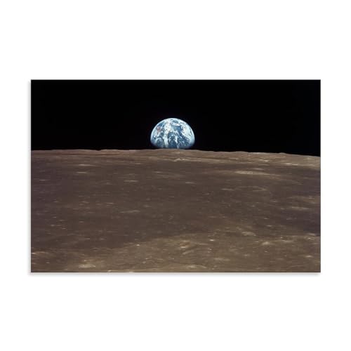 ZOZO HOUSE First Real Shot of Earth Seen from The Moon Poster 16x24inch(40x60cm) von ZOZO HOUSE