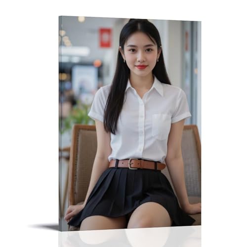 ZOZO HOUSE Girl in Sexy Short Skirt Sitting on A Chair Wohnzimmer 08x12inch(20x30cm) von ZOZO HOUSE