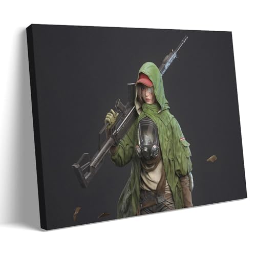 ZOZO HOUSE Girl with A Gun Wandkunst 24x36inch(60x90cm) von ZOZO HOUSE
