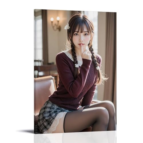 ZOZO HOUSE Sexy Girl Sitting on A Chair Leinwand 08x12inch(20x30cm) von ZOZO HOUSE