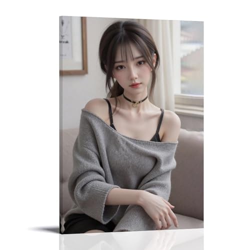ZOZO HOUSE Sexy Model Girl Sitting on The Sofa Posterdekoration 24x36inch(60x90cm) von ZOZO HOUSE