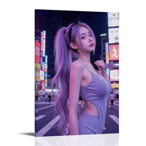 ZOZO HOUSE Sexy Model Girl Standing on The Street Gemälde 08x12inch(20x30cm) von ZOZO HOUSE