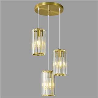 ZPBSJ Goldener Kronleuchter Kristall, Esszimmerlampe Hängend，Nachttisch Hängend Kronleuchter, Mit flexibel einstellbarer Höhe, Ideal für Esszimmer, Wohnzimmer und Kücheninseln (Gold 3-Licht) von ZPBSJ