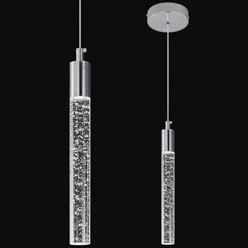 ZPBSJ Moderne Kücheninsel Pendelleuchte LED Chromfarbe Mini Pendelleuchte Schlafzimmer Nachttisch Kleine Pendelleuchten(1-Pack) von ZPBSJ